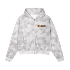 Dirty Washed Zip-Up Fleece Hoodie