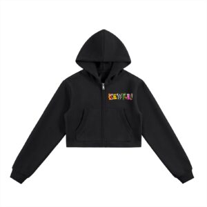 Essential Cropped Zip-Up Hoodie
